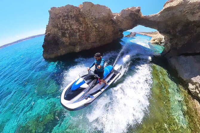 30 minute, Jet Ski Rental Malta - Self guided - No Licence Needed - Reading the Route From Paradise Bay to Cirkewwa