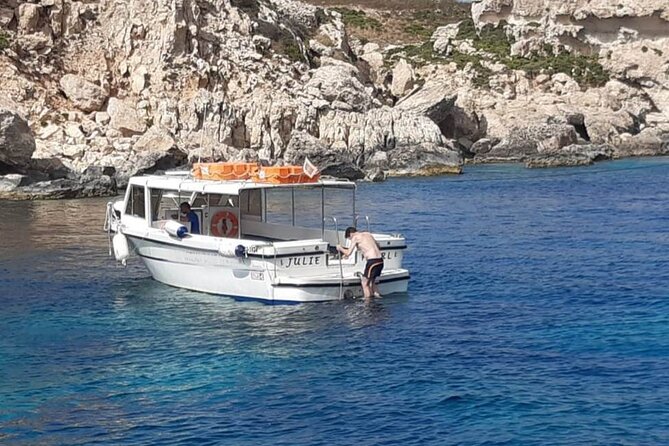 Comino and Gozo Private Boat Tour : Julie Pearl Boat - Elephant Rock and the Santa Maria Caves