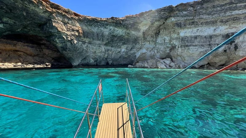 Comino Blue Lagoon & Crystal Lagoon - 3 Bay Cruise - Santa Maria Caves add sightseeing on the way back