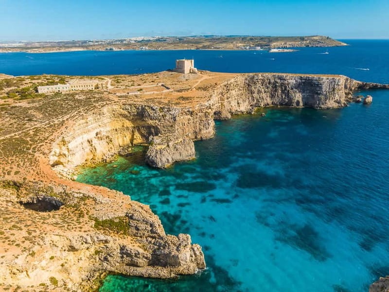 Comino: Blue Lagoon, Crystal Lagoon and Sea Caves Boat Tour - Santa Maria Bay is the most relaxed shore stop