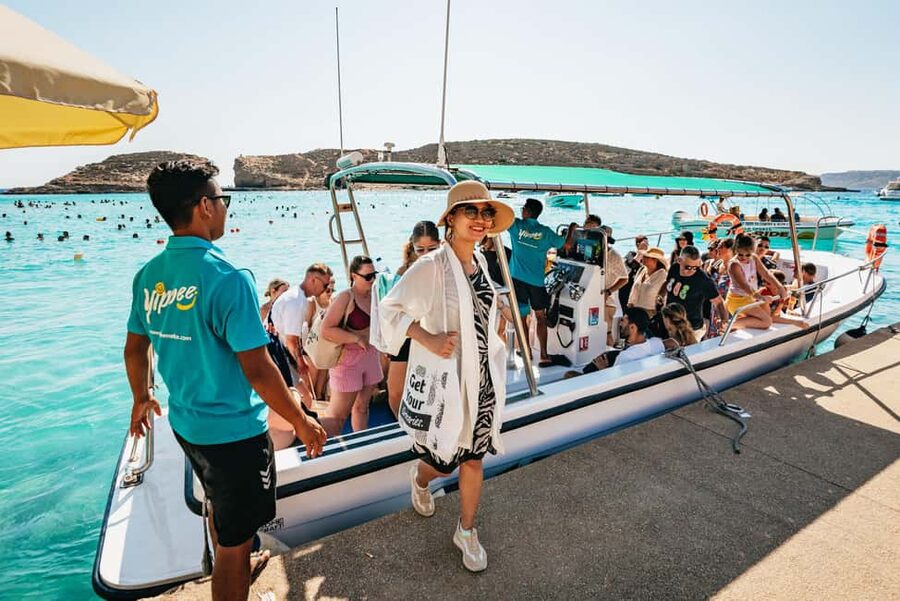 From Malta: Gozo & Comino Quad Bike & Boat Tour with Lunch - Xlendi adds water and a seaside break