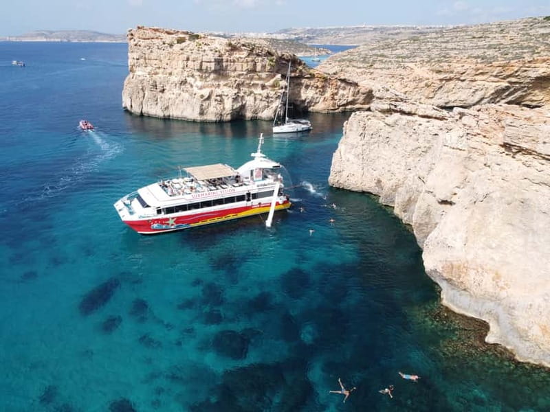 From Sliema: Comino, Crystal Lagoon, and Blue Lagoon Cruise - Blue Lagoon and the long Comino break