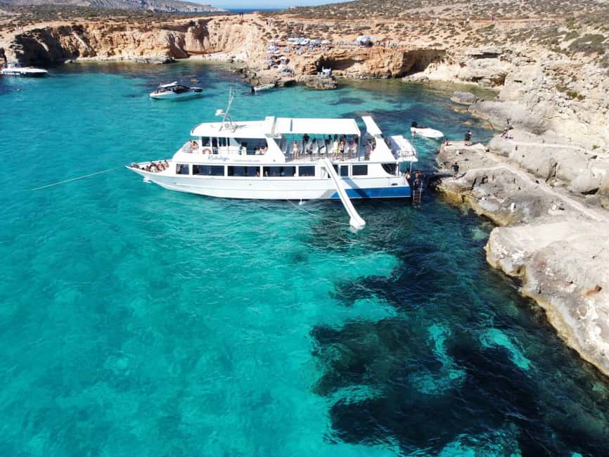 From Sliema: Comino, Crystal Lagoon, and Blue Lagoon Cruise - The Comino caves on the return journey