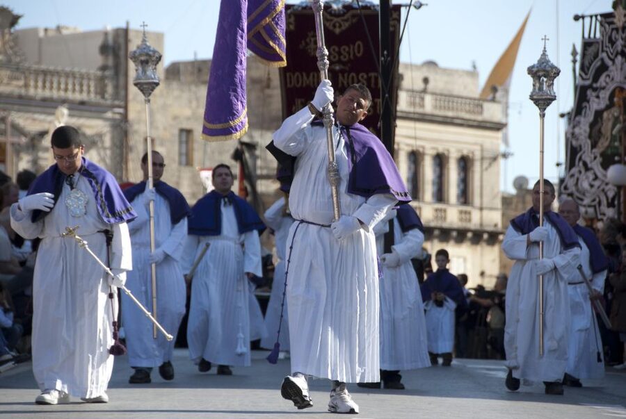 Good Friday Easter Procession with Commentary and Transport - The brass band sets the pace