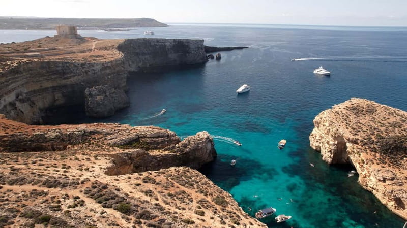 Malta: Comino, Gozo, Blue & Crystal Lagoon, and Caves Cruise - Sea caves, Elephant Rock, and the first views of Comino