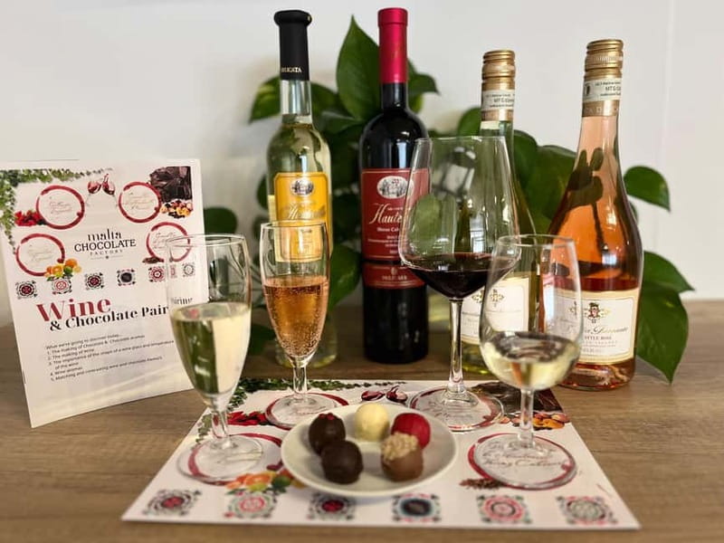 Malta: Wine and Chocolate Pairing Experience - Girgentina and a lighter chocolate pairing