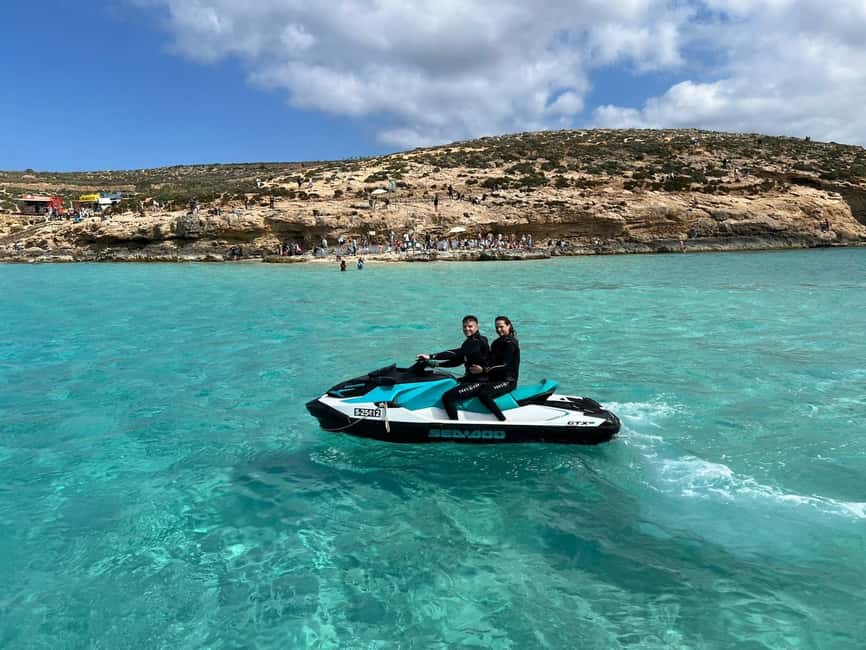 Mellieha: Comino and Blue Lagoon Jet Ski Safari Tour at 3 PM - Ħalfa Rock and the open-water ride