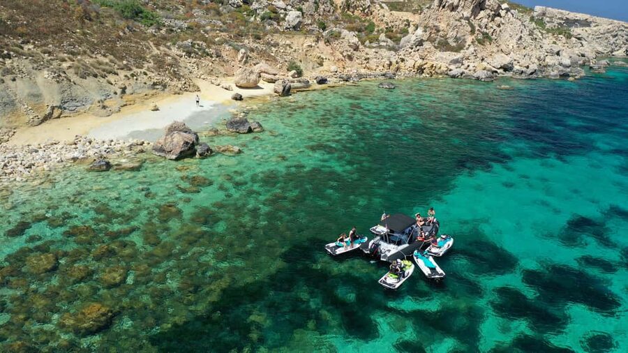 Mellieha: Comino and Blue Lagoon Jet Ski Safari Tour at 3 PM - Leaving Marfa Bay on a Sea-Doo