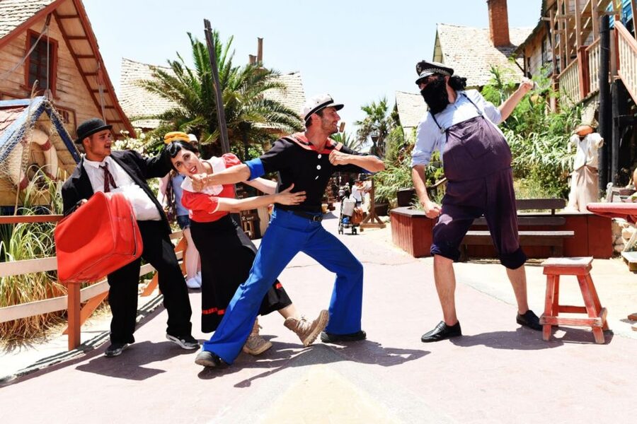 Mellieha: Popeye Village with Optional Private Transfers - Anchor Bay Lido and the summer water activities