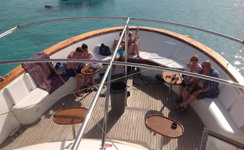 Mellieha: Round Comino, Blue Lagoon & Gozo Cruise with Water - The practical side of the boat