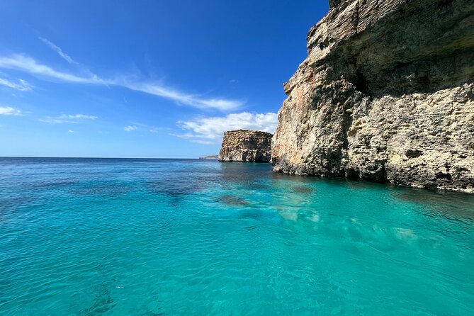 Private Boat Charter Blue Lagoon Crystal Lagoon and Comino - Swimming, snorkeling, and cliff jumping