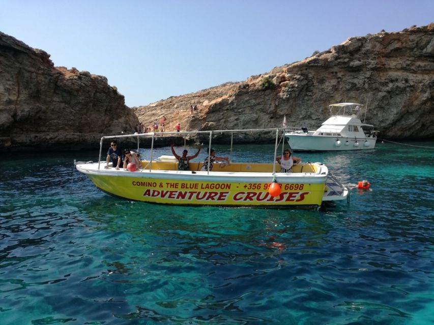 Sliema: Boat Trip to Comino Blue Lagoon, Gozo, and Caves - Comino Blue Lagoon and time ashore