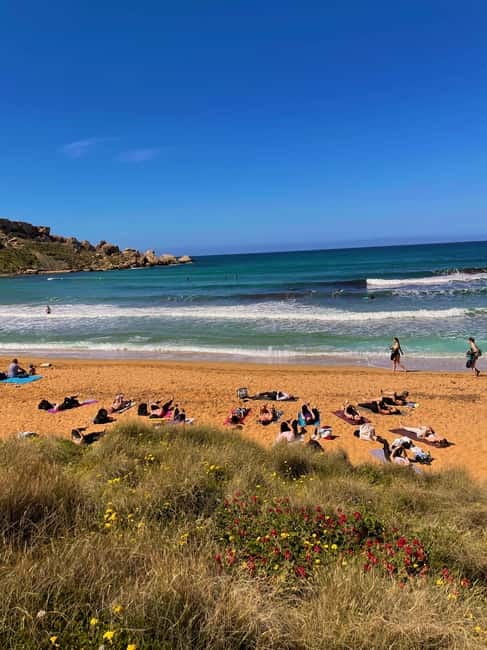 Sunday: Ghajn Tuffieha (Riviera) Beach Yoga Class - The view and the teacher are the real highlights